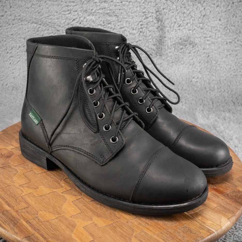 EASTLAND HIGH FIDELITY MENS SIZE 8.5 D BLACK‎ COLOR LACE UP BOOTS